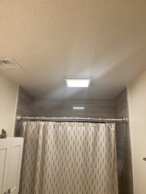 Installed two bathroom exhaust fans with LED lights