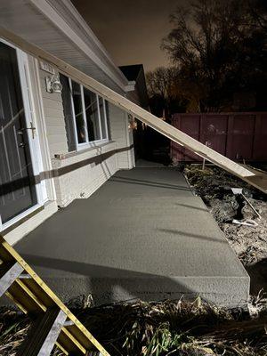 Remove and pour new stoop and sidewalk for a home builder