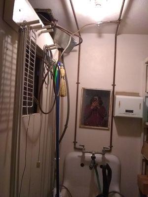 Utility Room: Has drain (upper right) from some where that is going to the sink.