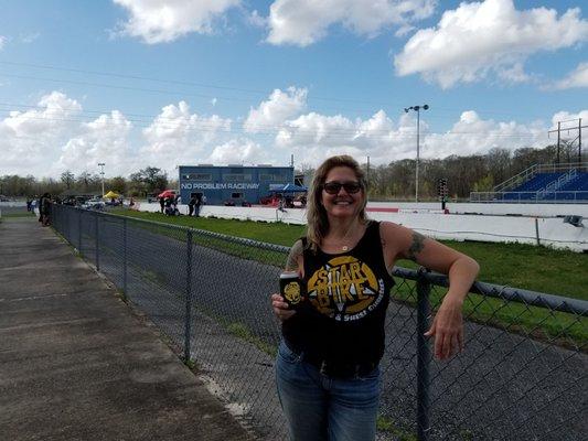 Hanging out at No Problem Raceway watching drag races! Just a short ride from New Orleans.