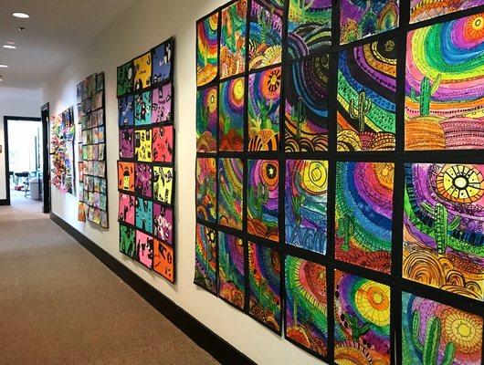 The hallway outside of our art room is always so colorful!