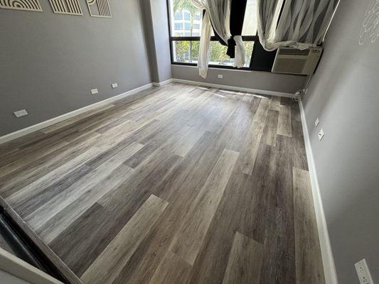 Bedroom flooring using LVP