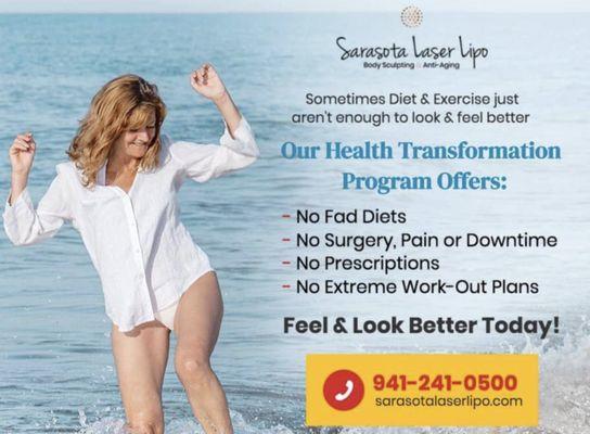 Sometimes Diet and Exercise just doesn't seem to work.  Lose Fat safely!  SarasotaLaserLipo.com