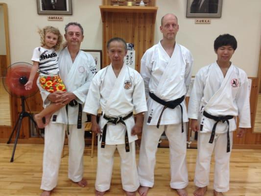 Tim in Okinawa at the headquarters dojo with Akamine Sensei, our Association President and head instructor.