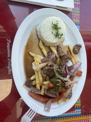 Lomo Saltado at $18, not worth it.