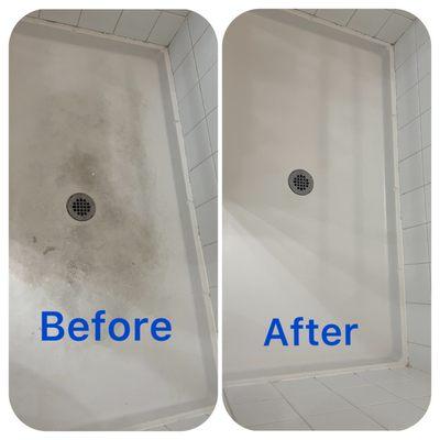 Deep cleaning of bathroom.