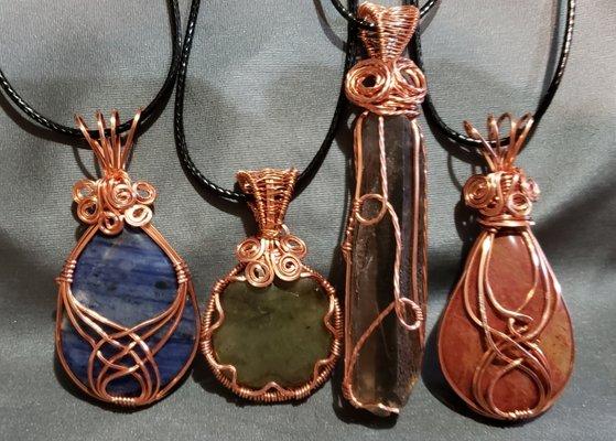 Wire wrapped gemstones