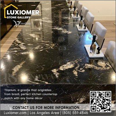 Titanium black granite kitchen countertop