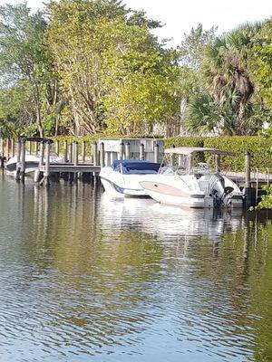 Here are a few of our boats at our private pier ready to go.