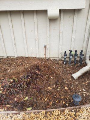 Rerouting water line