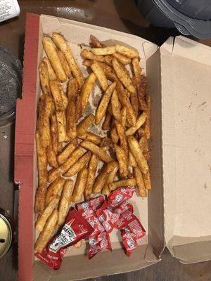 Apparently two full orders of Cajun fries.