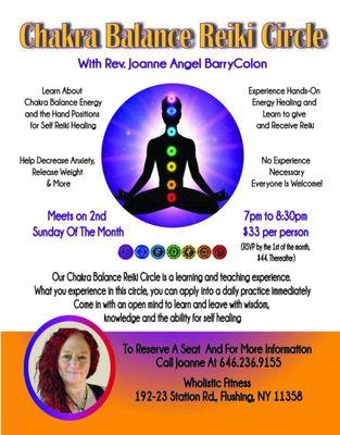 Next Chakra Balance Reiki Circle July 10, 7 pm