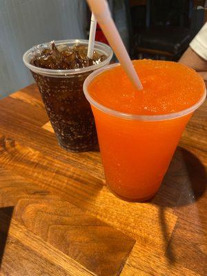 Blood Orange Slushy and a Diet Coke!