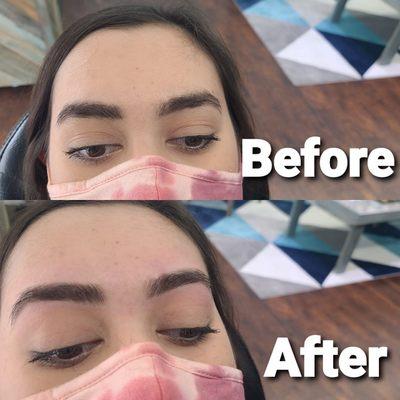 Before and after eyebrow threading service