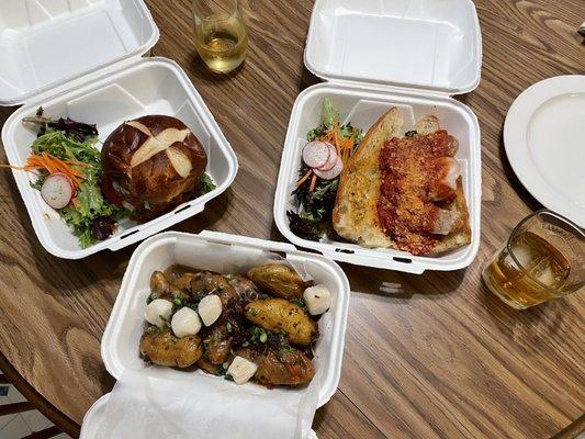 Mac-n-Cheezeburger, eggplant parm, and poutine.