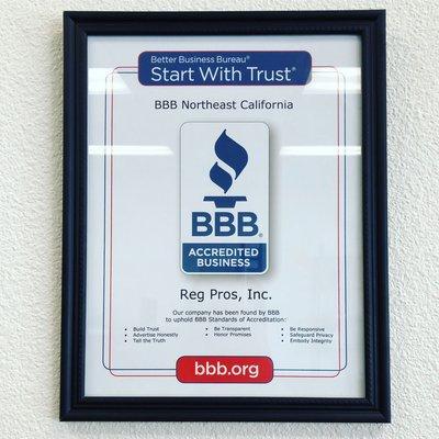 Accredited with the Better Business Bureau