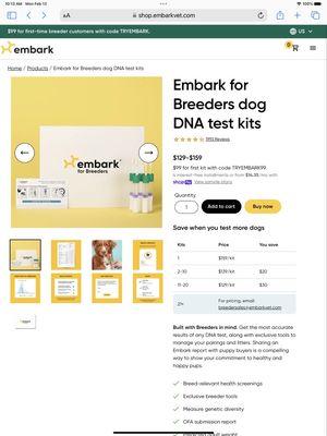 Example of dog genetic testing kit