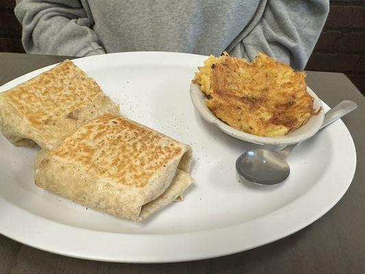 Fried Chicken Sandwich with hash brown casserole