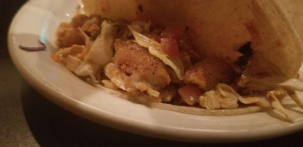 Inside the calamari taco