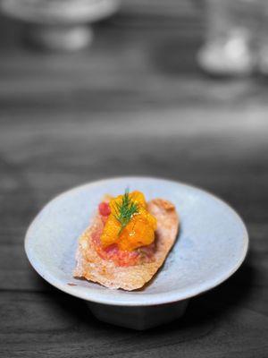 Thai style grapefruit salad with hokkaido uni | @wha.eva.eats