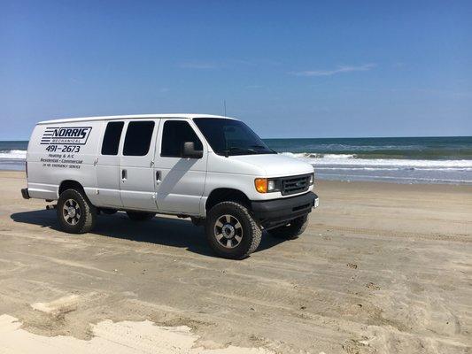 4WD van allows us to service Carova.