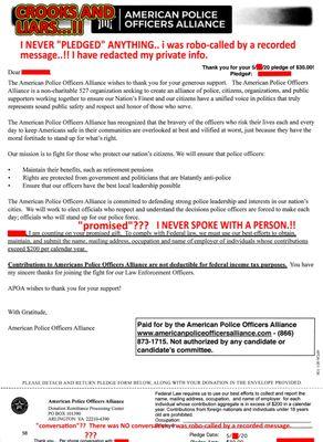 This is the letter I received after I received a robo-call by a recording.  The complete mail-in tear-off didn't fit in my scanner.