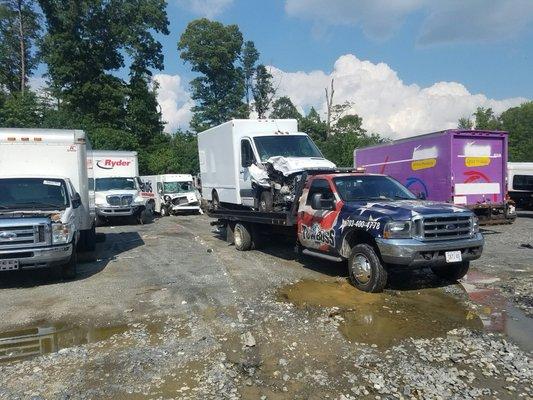 HVac van in an accident