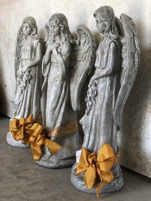 36" Concrete angels with a white wash finish and concrete sealer