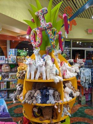 The Plushies! Very cute animal display.