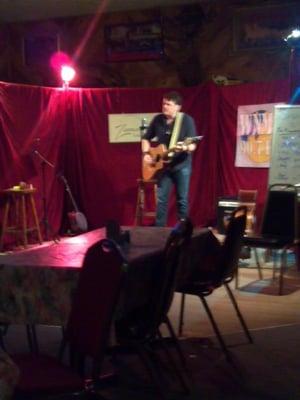 Brion Riborn performing at the Open Mike night (Thursdays)