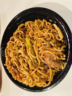 Beef Lo Mein (This is after eating for dinner and packing lunch for the next day!)