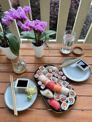 take-out sushi at home