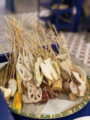 Assortment of Hot Pot Skewers