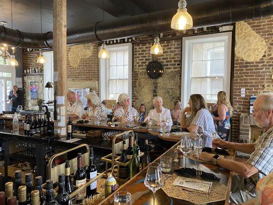 Bar and seating area at 208 wine bar