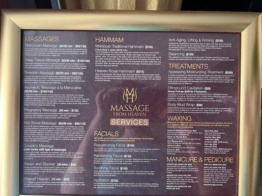 Service menu