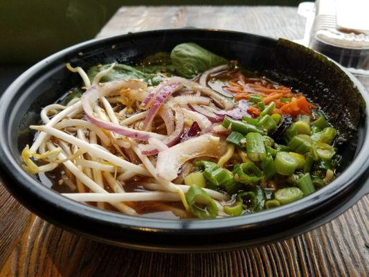 Fresh ingredients and tasty enough--but most would agree, this isn't ramen.