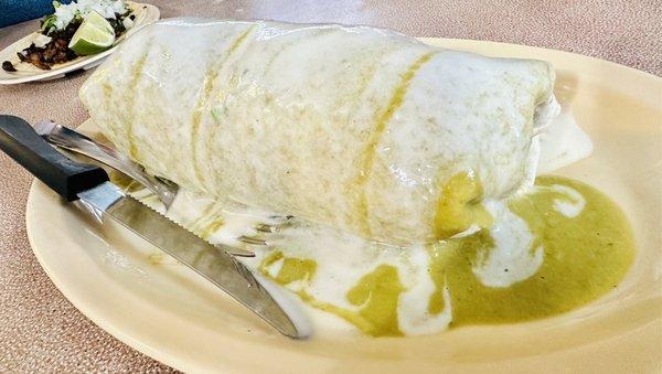 Green wet burrito