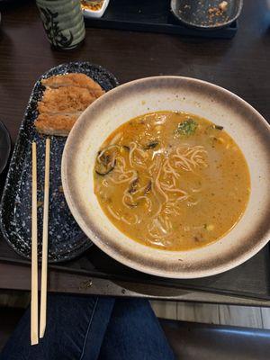 Chicken katsu ramen--AFTER completing my meal! I could've eaten the leftovers for days, such a great value.