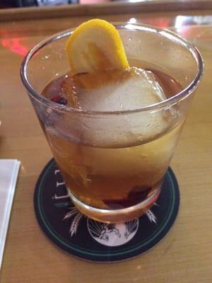 Absolutely awesome old fashioned with a lock of ice