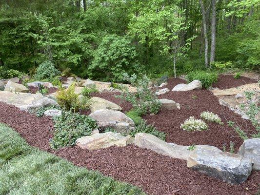 Designer brown mulch install