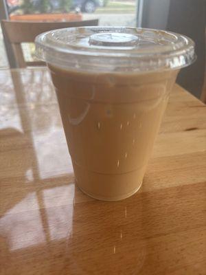 Iced salted caramel latte