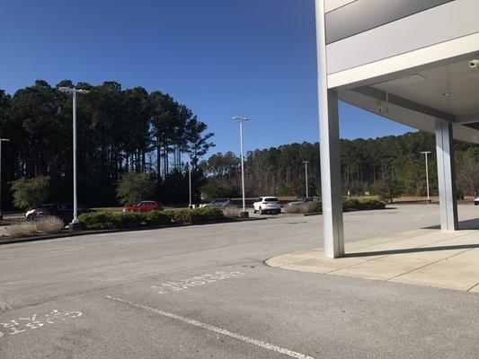 Ghost town- just a couple of vehicles on the lot