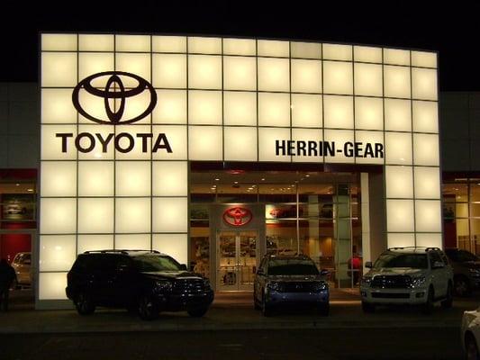 Herrin-Gear Toyota/Scion Dealership Front Entrance Nightime