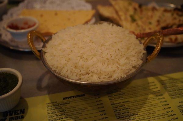 One portion of white with the Tikka masala