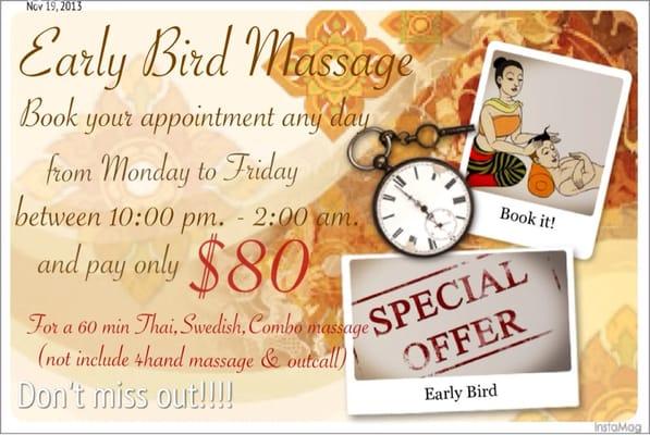 Early Bird Massage