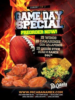 Make Game Day easy, quick and tasty with Mi Cabana's Special Platter!