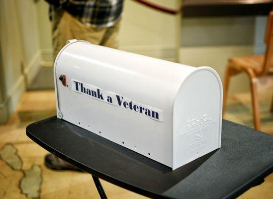 Bring a paper to write a thank you letter for veterans and drop it off inside the museum