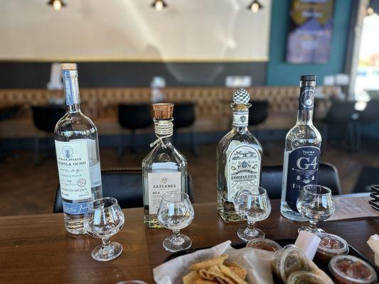 Blanco tequila flight.