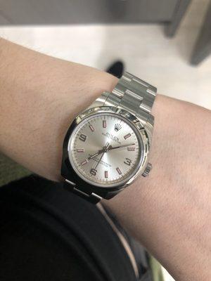 Ladies Rolex with baby pink