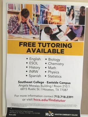 Free tutoring in computer lab